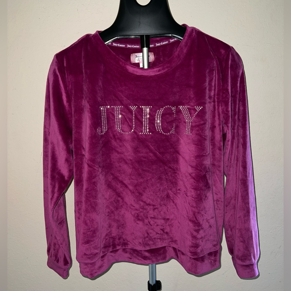 Women’s Vintage Velour Sweatshirt Rhinestones